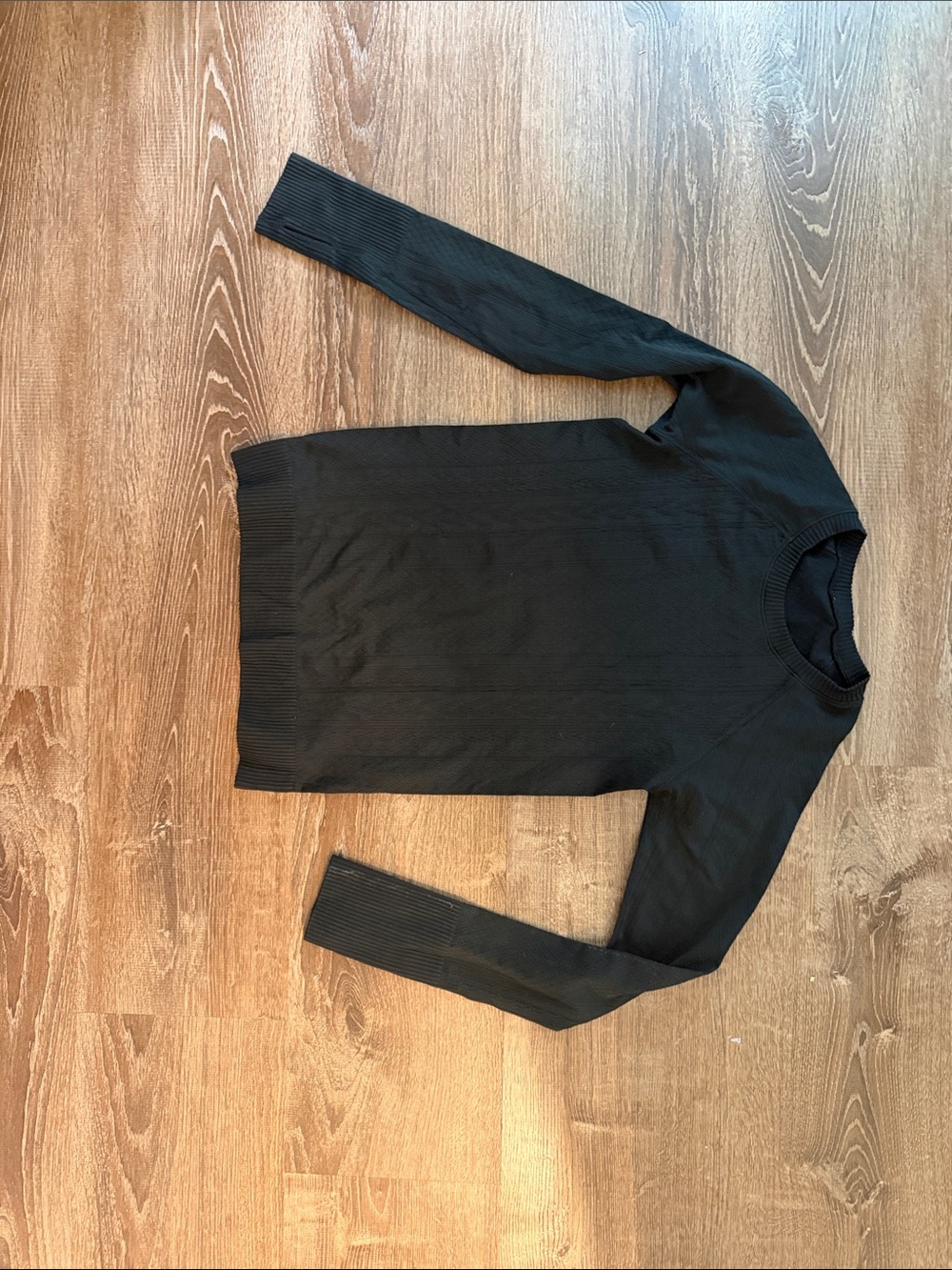 lululemon athletica Black Ribbed Crewneck Sweatshirt